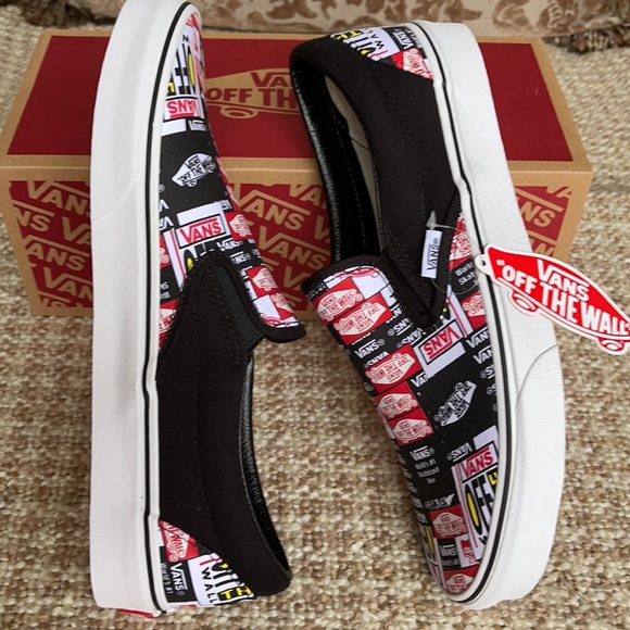 Vans Classic Slip On Label Mix Black/True White WM - Picture 13 of 16